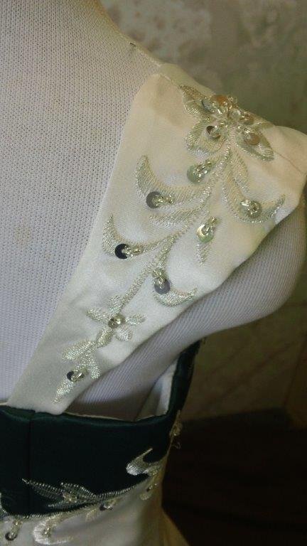 ivory green flower girl dress